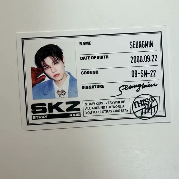 [BUNJANG] Stray Kids Seungmin THIS ver. ID Card / 스트레이 키즈 디스앤댓 THIS ver. 승민 ID카드
