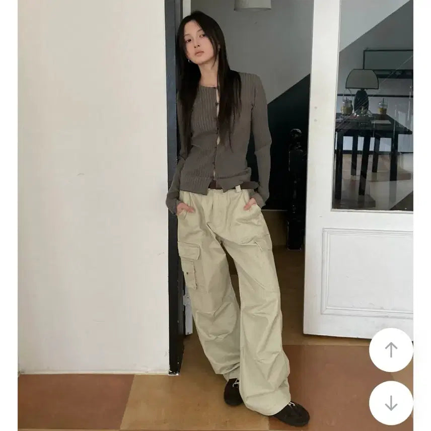 [BUNJANG] Bootcut Wide Cargo Pants (Unisex) / 1회착용) 부트 와이드 카고 팬츠 (남녀공용)