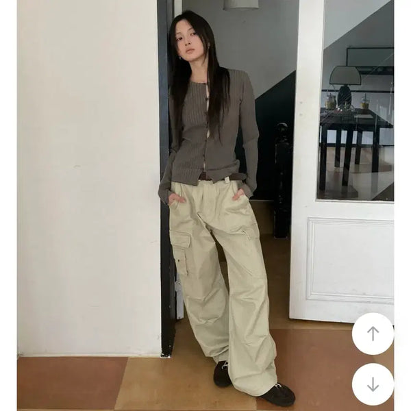 [BUNJANG] Bootcut Wide Cargo Pants (Unisex) / 1회착용) 부트 와이드 카고 팬츠 (남녀공용)