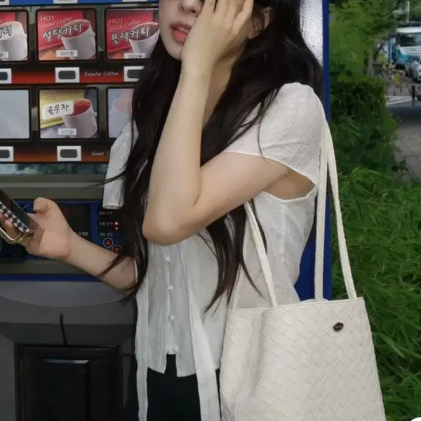 [BUNJANG] Donkey Weaving Shoulder Bag / 돈키 가방 위빙 숄더백