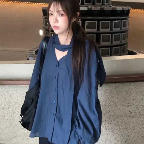 [BUNJANG] FLLOZ Vainy Tie Blouse / (새상품) 플로즈 유이니 베일 타이 블라우스 라룸