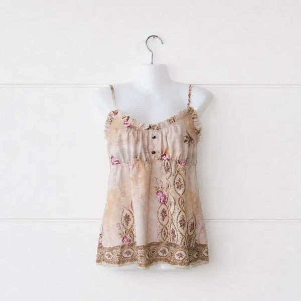 [BUNJANG] Bohemian Sleeveless Crop Top / 에스닉 보헤미안 슬리브리스 끈나시