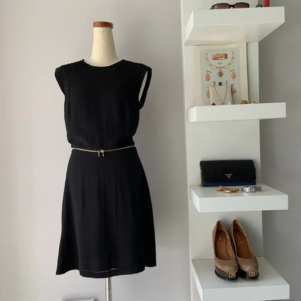 [BUNJANG] Sandro Black Pleated Dress / [55] 산드로(sandro) 블랙 원피스