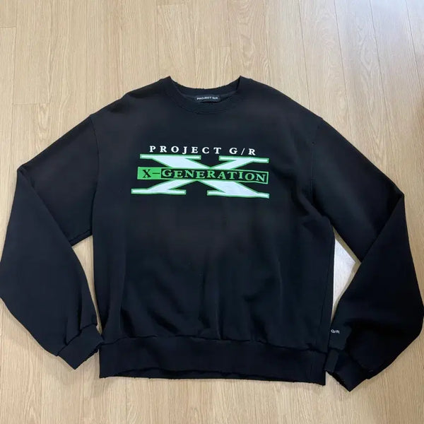 [BUNJANG] Project GR X-Generation Washed Sweatshirt Black Size 1 / 프로젝트 GR X-제네레이션 워시드 스웨트셔츠 블랙 1사이즈