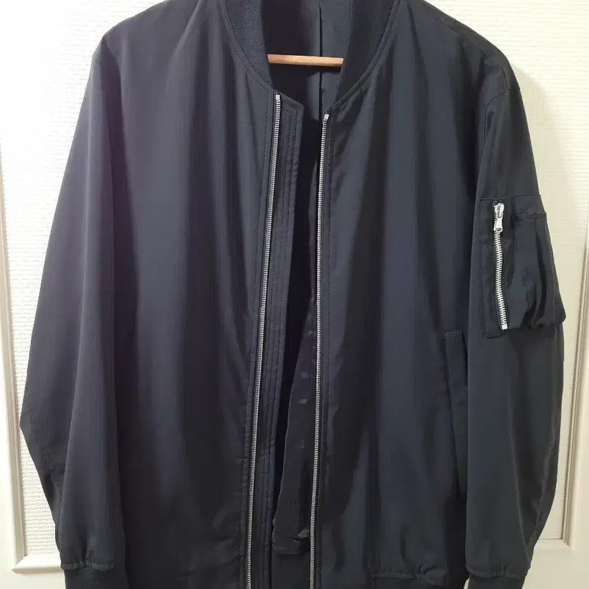 [BUNJANG] Solid Homme Black Bomber Air Flight Jacket / SOLIDHOMME 솔리드옴므 솔옴 블랙 보머 봄버 에어플라이트 항공자켓 점퍼 46 (S 사이즈)
