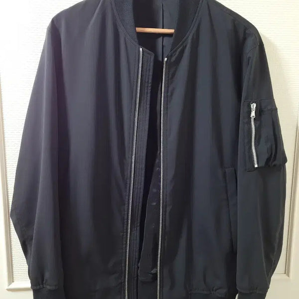 [BUNJANG] Solid Homme Black Bomber Air Flight Jacket / SOLIDHOMME 솔리드옴므 솔옴 블랙 보머 봄버 에어플라이트 항공자켓 점퍼 46 (S 사이즈)