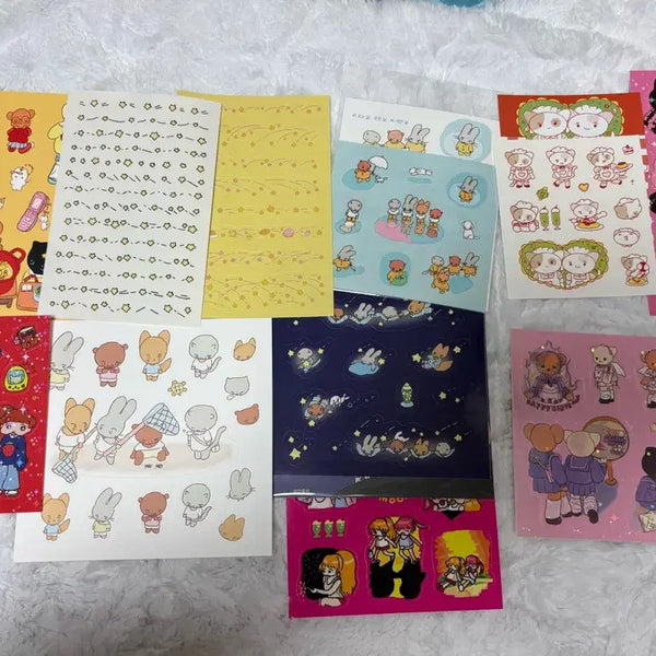 [BUNJANG] Yulbamgom Sticker 10 Types Set / 율밤곰 스티커 10종 세트2