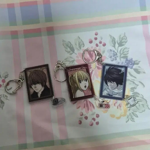 [BUNJANG] Death Note Light, Misa, L Keychain 3-Piece Bundle Set / [일괄] 데스노트 라이토 미사 엘 키링 3개 세트