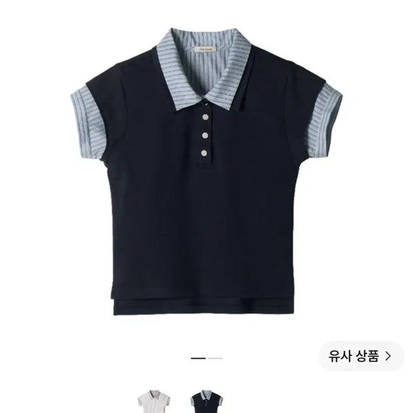 [BUNJANG] AbraMo Stripe Layered Polo Shirt Beige / 아비에무아 스트라이프 레이어드 폴로 셔츠 베이지