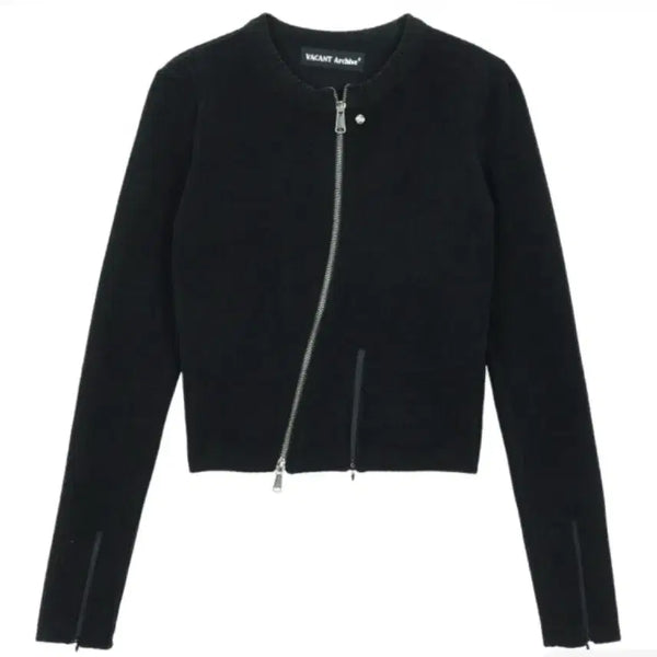 [BUNJANG] VACANT ARCHIVES Zip-Up Knit Black (M) / VACANT ARCHIVES 네아 집 립업 블랙 (M)