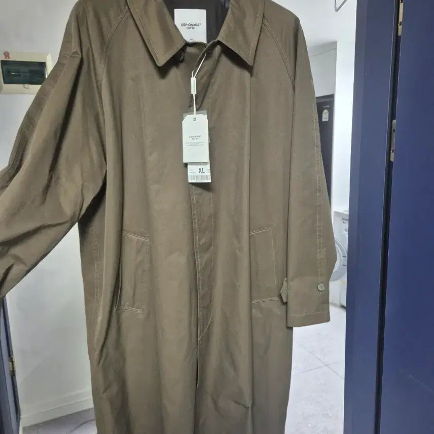 [BUNJANG] Espionage Essential Balmacaan Coat Olive XL / 에스피오나지 에센셜 발마칸 코트 XL 올리브(새상품)