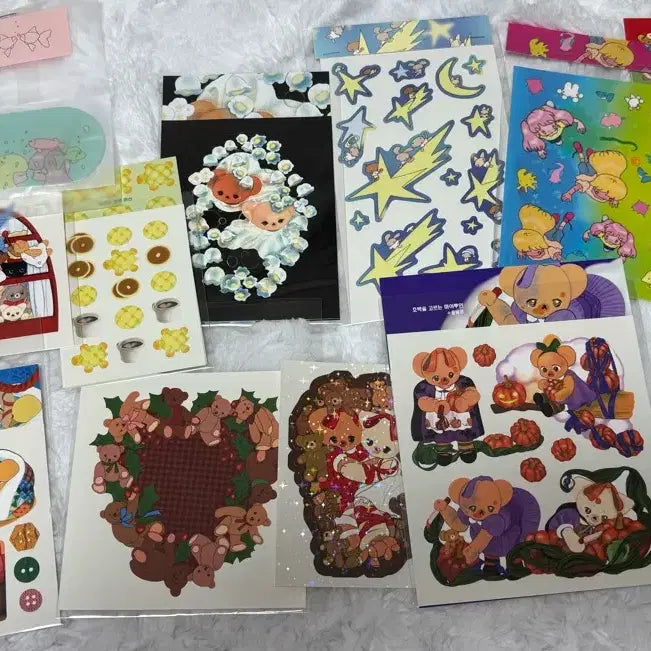 [BUNJANG] Yulbamgom Character Sticker Set (13 Types) / 율밤곰 스티커 13종 세트 7