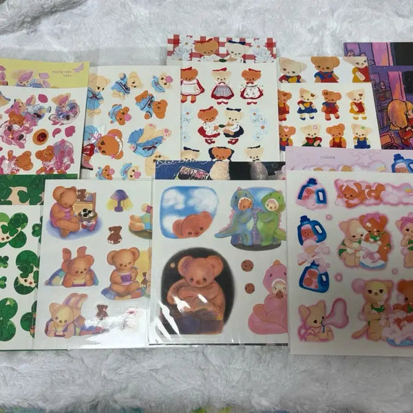 [BUNJANG] Yulbamgom Sticker Set (80 Sheets) / 율밤곰 스티커 80장 세트 1-8번까지