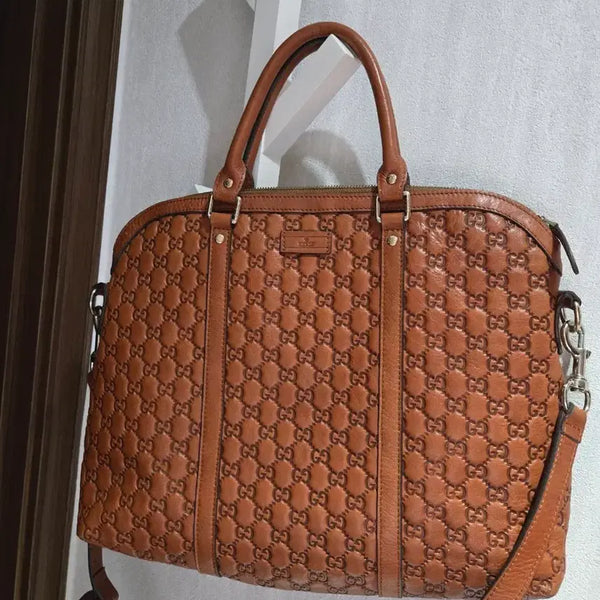 [BUNJANG] Gucci Interlocking GG Logo Brown Briefcase / 구찌 인터로킹 브라운 브리프케이스