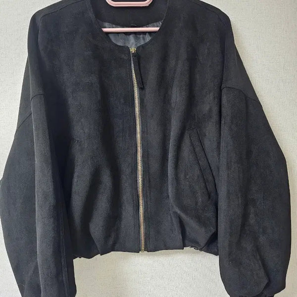[BUNJANG] Suede Jumper Black / 스웨이드 점퍼 블랙