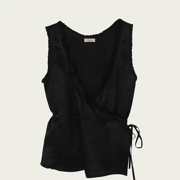 [BUNJANG] Ribbon Light Tipi Shirring Blouse Sleeveless Top / 새상품 상태) 리본빛 티피 셔링 블라우스 슬리브리스 민소매 나시