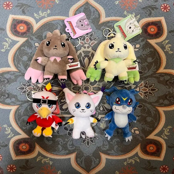 [BUNJANG] Digimon 8cm Plush Keychain 5-Piece Set / 디지몬_8cm 인형 키링 5종 세트 새상품