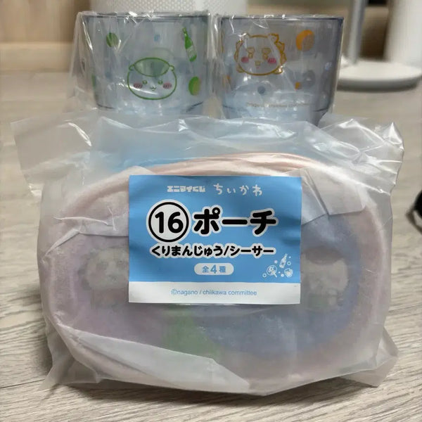 [BUNJANG] Chiikawa Kurimanju Shisha Pouch & Cup Bundle (Sealed) / 애니마이 치이카와 여름쿠지 쿠리만쥬 시샤 파우치 컵 미개봉 일괄