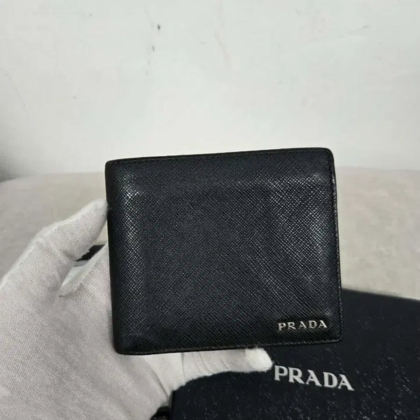 [BUNJANG] Prada Logo Bifold Wallet / [보증서 정품] 프라다 로고 반지갑