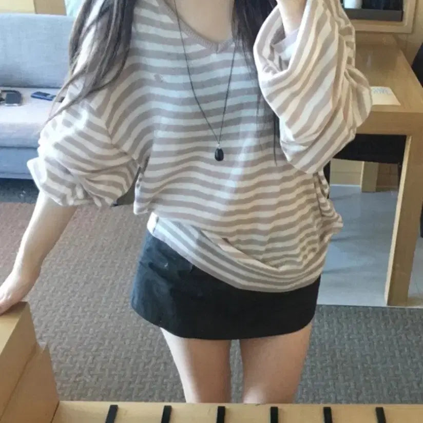[BUNJANG] Our Cabinet Dilo Stripe Knit / 아워캐비넷 dilo stripe knit 스트라이프 니트