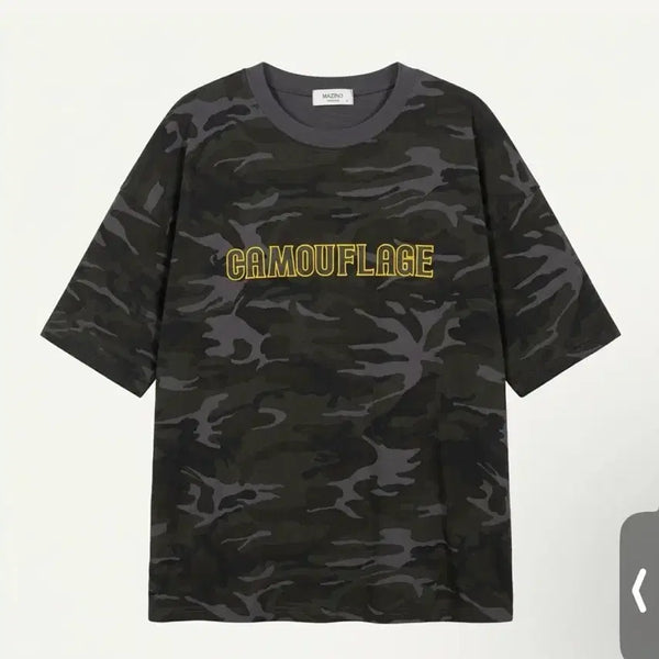 [BUNJANG] Camouflage Oversized Short-Sleeve T-Shirt / 카모플라쥬 반팔티