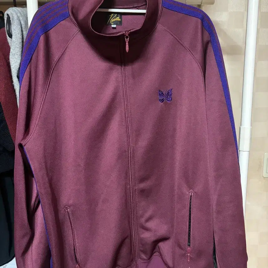 [BUNJANG] Needles Track Jacket Poly Smooth Wine / 니들스 트랙 자켓 폴리  스무스 와인