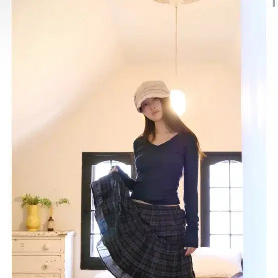 [BUNJANG] Baby Lap Cozy Check Midi Skirt / 베이비랩 cozy check sk