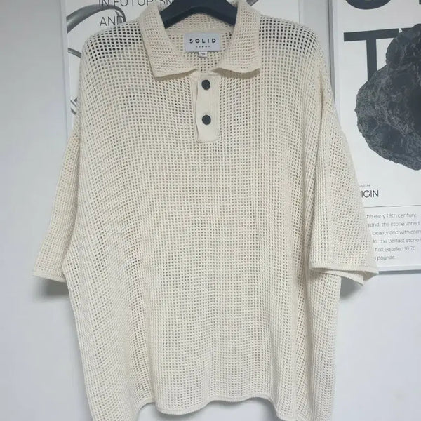 [BUNJANG] Solid Homme Knit T-Shirt Size 50 / 솔리드옴므 니트 티셔츠 50