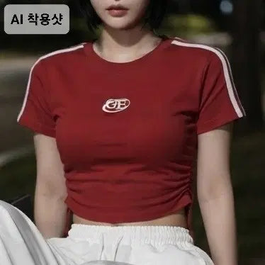 [BUNJANG] Burgundy Shirring Crop Top (XS-S) / 버건디 셔링 크롭티 (XS~S)