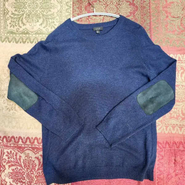 [BUNJANG] COS Navy Elbow Patch Knit M / COS 네이비 엘보우 패치 니트 M