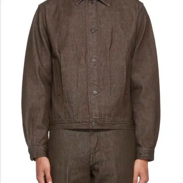 [BUNJANG] Auralee Washed Hard Twist Denim Blouson Brown 21AW / 오라리 워시드 하드 트위스트 데님 블루종 브라운 - 21AW