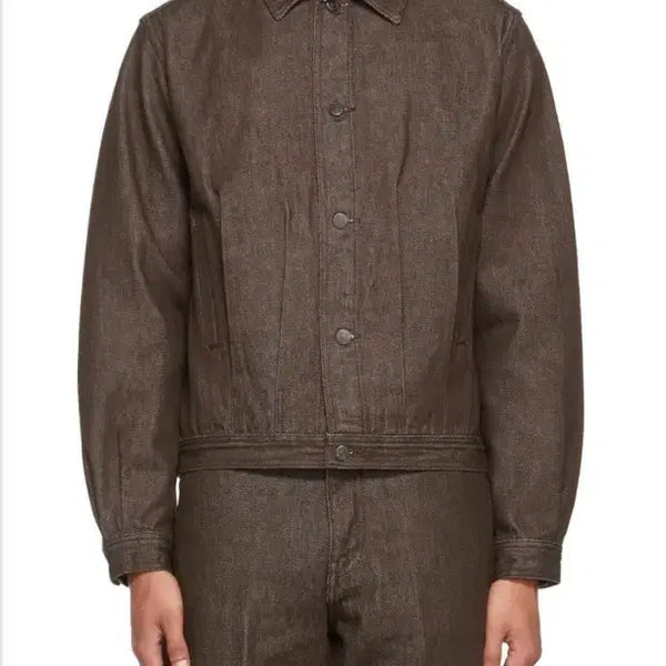 [BUNJANG] Auralee Washed Hard Twist Denim Blouson Brown 21AW / 오라리 워시드 하드 트위스트 데님 블루종 브라운 - 21AW