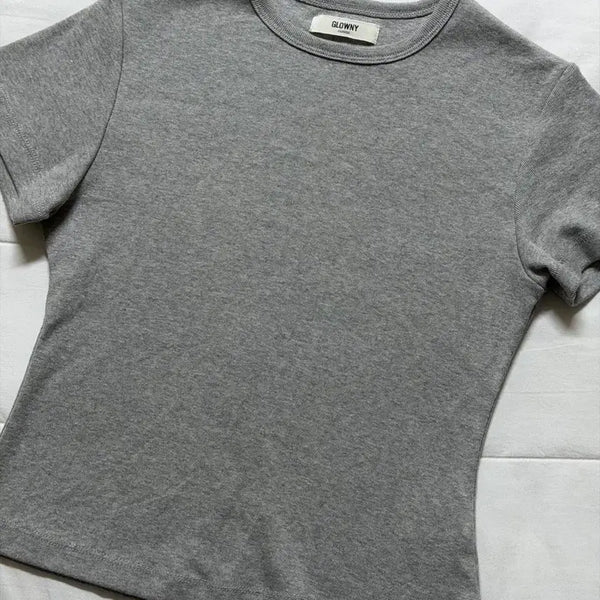 [BUNJANG] GLOWNY G Baby Tee - Grey / 글로니 G baby tee 베이비티 그레이