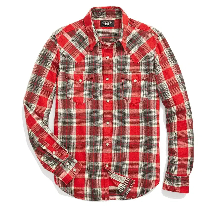 [BUNJANG] RRL Plaid Twill Western Shirt / RRL 플래드 트윌 웨스턴 셔츠