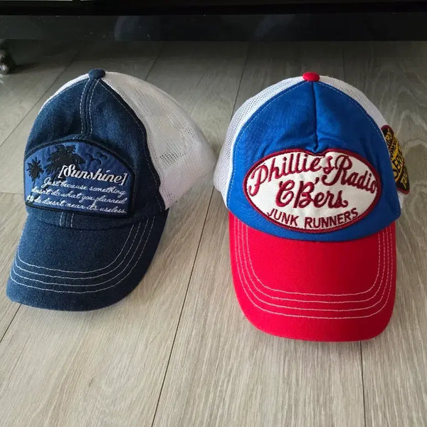 [BUNJANG] Vintage Cotton Baseball Cap Set / 시원한 여름 새것수준 빈티지 볼캡 2개 세트