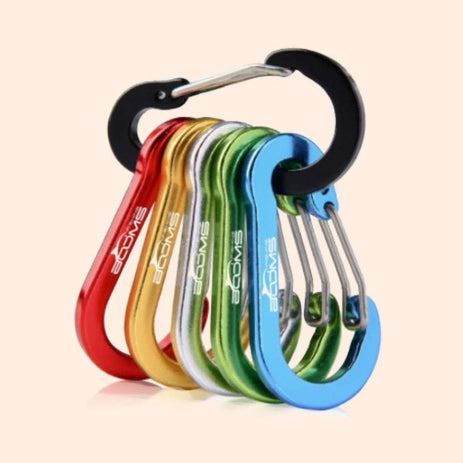 [BUNJANG] Aluminum Carabiner D-Ring Set (5cm, 6 pcs) / 알루미늄 카라비너 6개 세트 5cm D형 캠핑용 휴대용 캠핑 등산