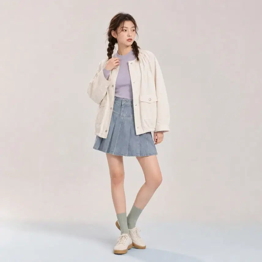 [BUNJANG] Lucky Chouette Collarless Solid Button Jumper / 럭키슈에뜨/2025ss/정가39만/칼라리스 솔리드 버튼 점퍼/36/앨리스/1818
