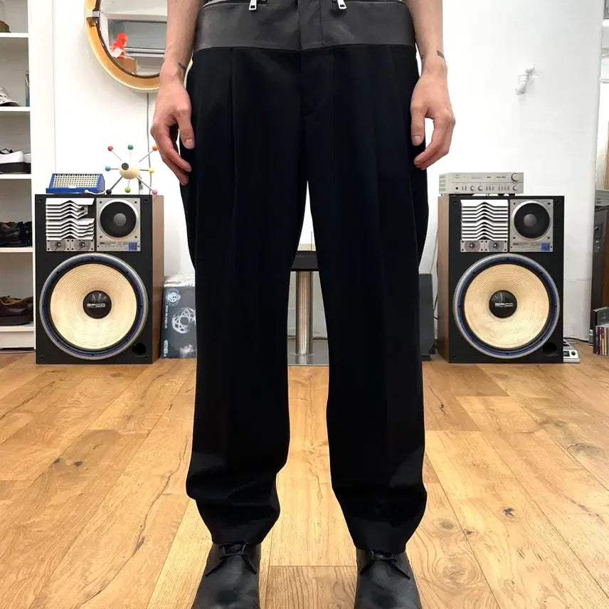 [BUNJANG] Juun.j Leather Panel Trousers Size 46 / [48] 준지 레더 패널 트라우저
