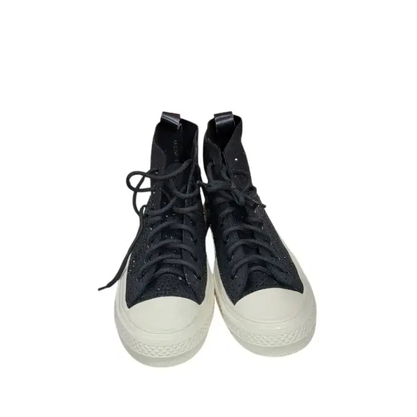 [BUNJANG] MISOPE Black Beaded Cubic High-Top Sneakers / 미소페 블랙 고급스러운 비즈 큐빅 장식으로 포인트를 준 하이탑 스니커즈