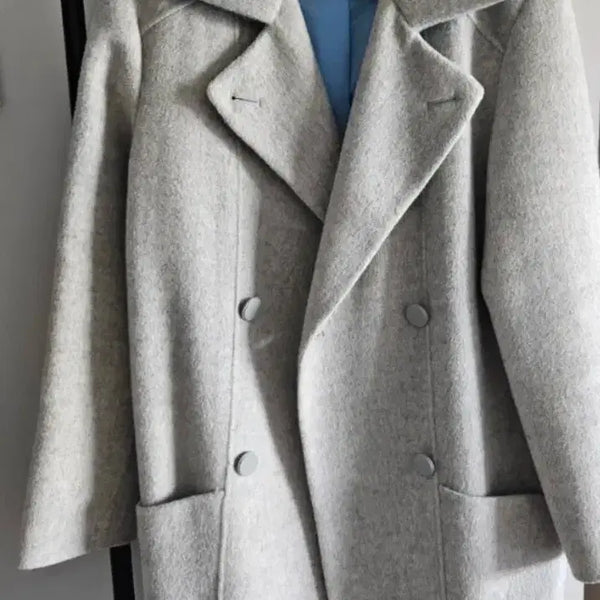 [BUNJANG] Sweetsoop Colorblock Collar Wool Coat / 스위트숲 배색카라 울코트