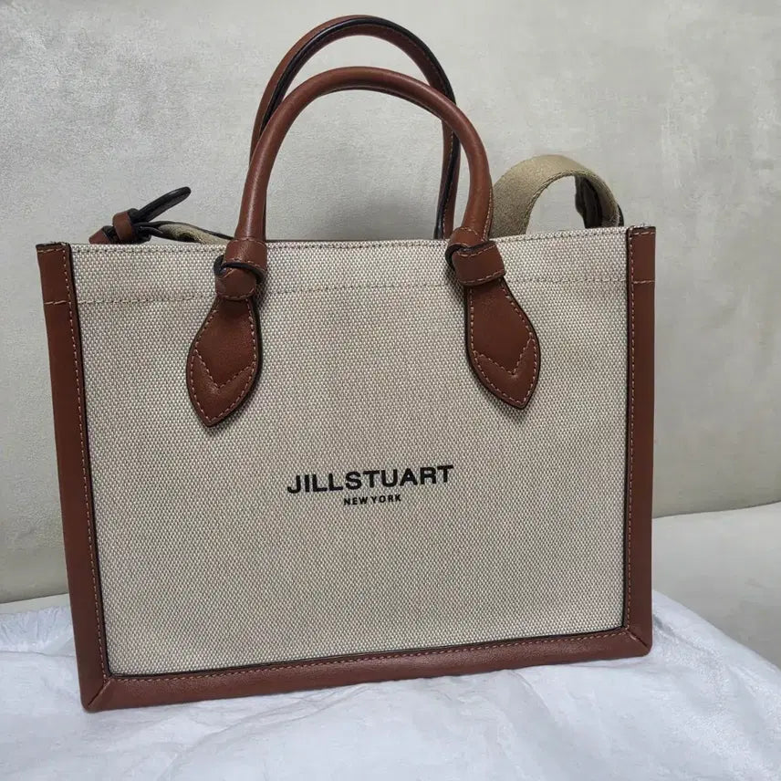 [BUNJANG] JILLSTUART NEW YORK Canvas Tote Bag Brown / 질스튜어트 뉴욕 캔버스 토트백 브라운