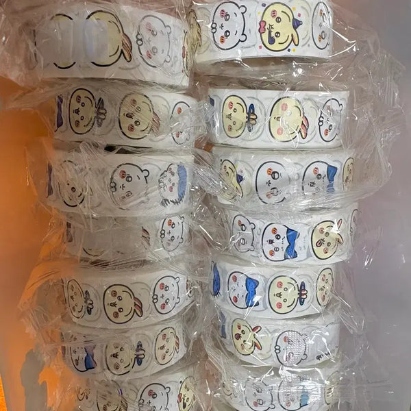 [BUNJANG] Cheekawa Rolled Stickers (500pcs per roll) / (개당) 먼작귀 치이카와 롤스티커 500p