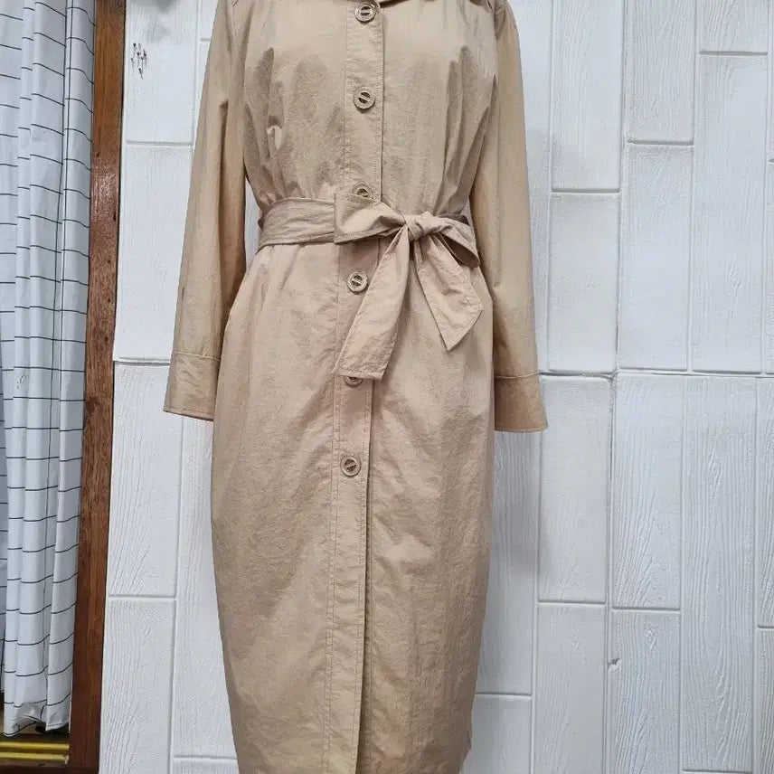 [BUNJANG] JIGOTT Beige Trench Coat Long Dress / [JIGOTT] 베이지 트렌치코트형 롱 원피스 66 M