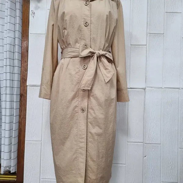 [BUNJANG] JIGOTT Beige Trench Coat Long Dress / [JIGOTT] 베이지 트렌치코트형 롱 원피스 66 M