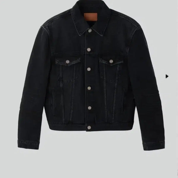 [BUNJANG] Recto Vincent Denim Trucker Jacket Black / 렉토 빈센트 데님 트러커 자켓 블랙