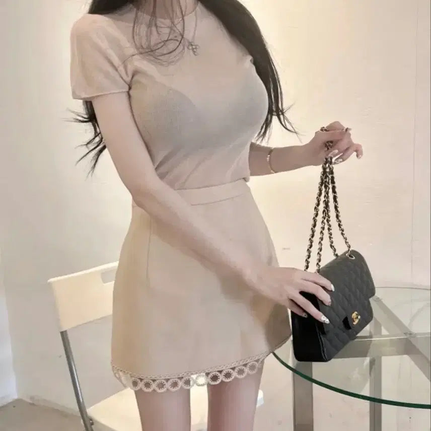 [BUNJANG] Rosemua Lace Point Skirt / 맨뒤실사0) 미착용새거  로즈무아 수입의류 레이스 포인트 스커트