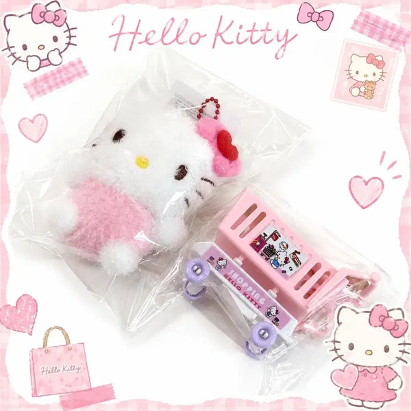 [BUNJANG] Hello Kitty Doll Keychain with Shopping Cart Set / 키티 인형 키링 + 쇼핑카트 세트