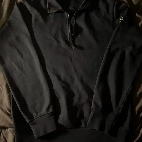 [BUNJANG] Stone Island Half-Zip Sweatshirt - Dark Grey (Size S) / 스톤아일랜드 반집업 맨투맨 S