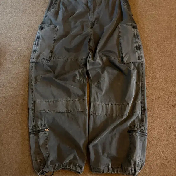 [BUNJANG] HAECHI ROOM Dyed Cargo Pants Charcoal Size 4 / 해칭룸 집카고 다이드 차콜 4사이즈