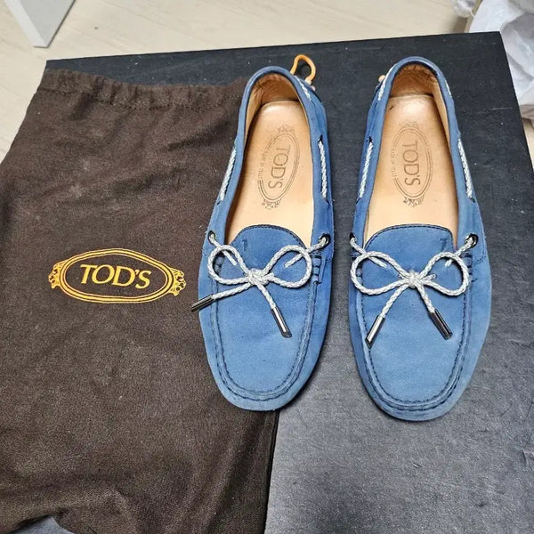 [BUNJANG] Tod's Blue Suede Loafers Size 35.5 / 토즈 스웨이드 로퍼 블루 35.5 상태매우좋음